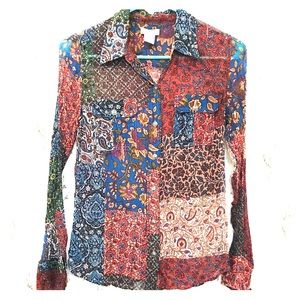 Lucky Brand | 100% Silk Button-Down Blouse (XS)